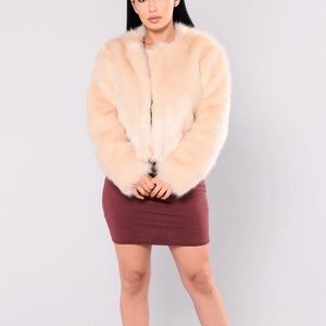 Fashion Nova “Franchesca Fur Jacket- Natural
